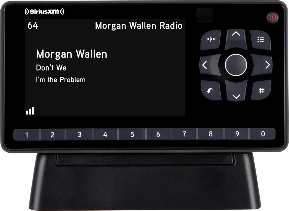 SiriusXM Onyx EZR front display in home kit setup for clear at-a-glance status.