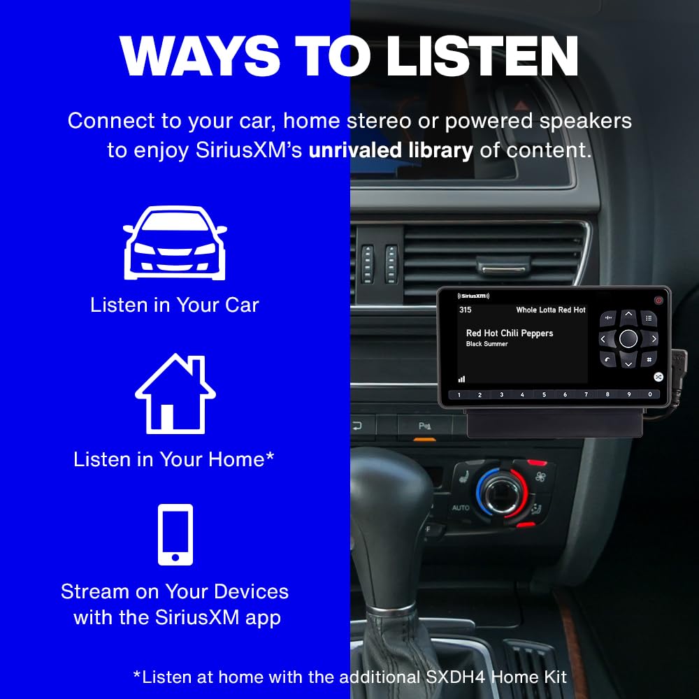 SiriusXM Onyx EZR power adapter keeps the system powered on the road.