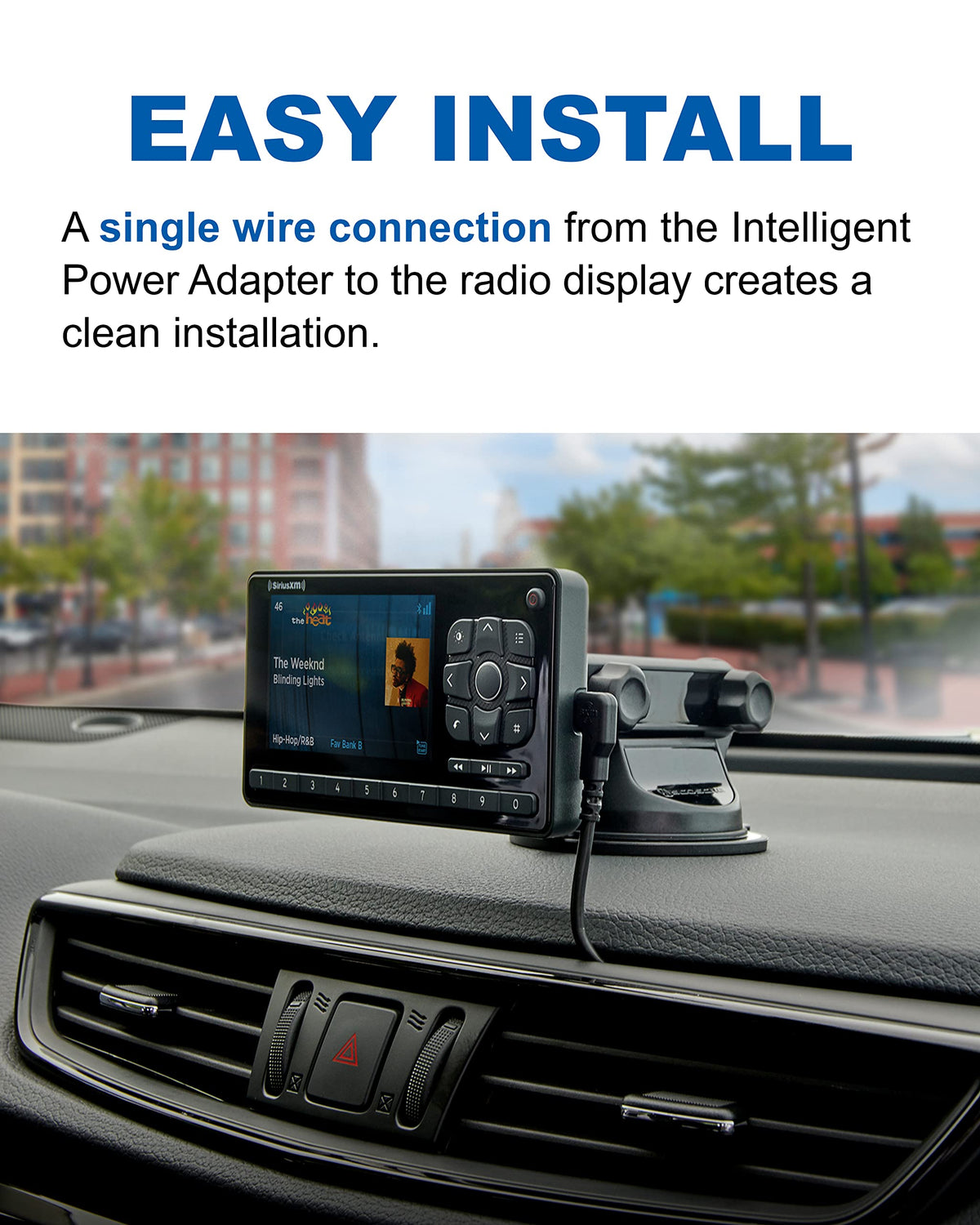 SiriusXM Roady BT 3.5mm AUX connection closeup for direct sound