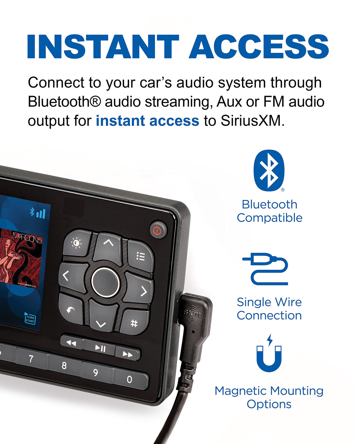 SiriusXM Roady BT installed via Bluetooth delivering wireless audio