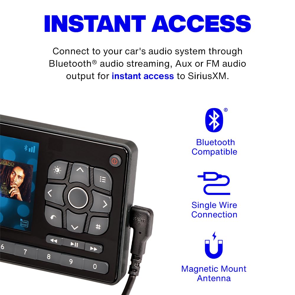 SiriusXM Roady BT magnetic adapter securely attaches to your vehicle