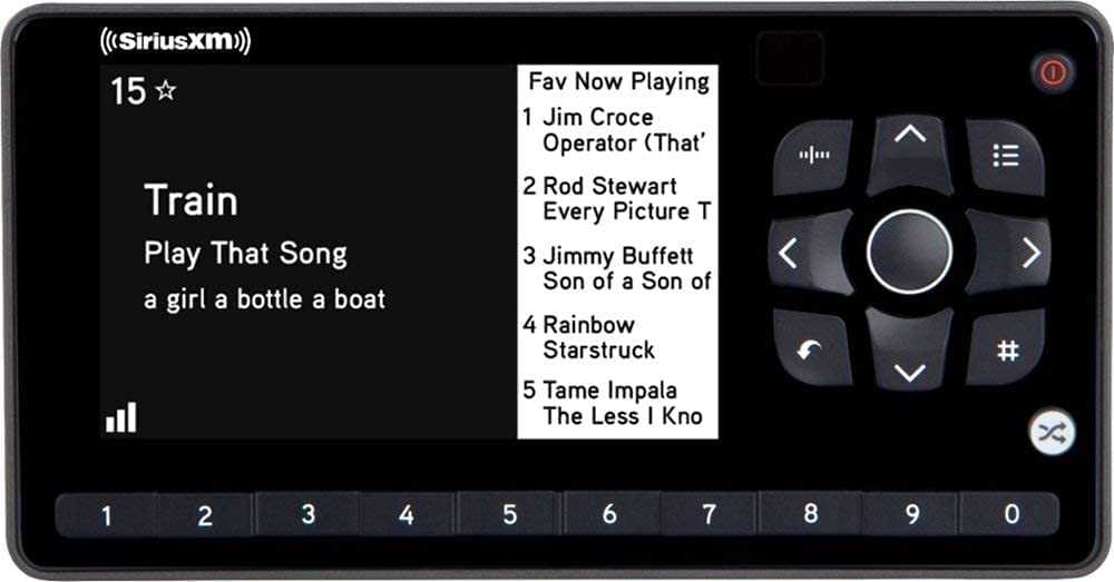 SiriusXM SXSD2 remote control for convenient navigation from afar.
