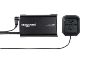 SiriusXM SXV300v1 front view showing tuner benefits and compact design