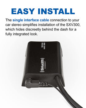 SiriusXM tuner beside a coin showing compact dimensions advantage