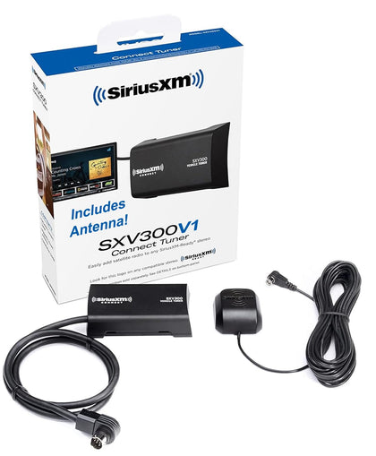 SiriusXM SXV300V1 tuner hidden behind dash for discreet, integrated car entertainment
