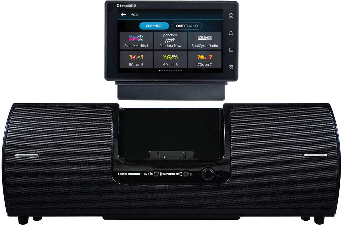 SiriusXM SXWB1V1 Tour Radio front view, compact for car and home listening.