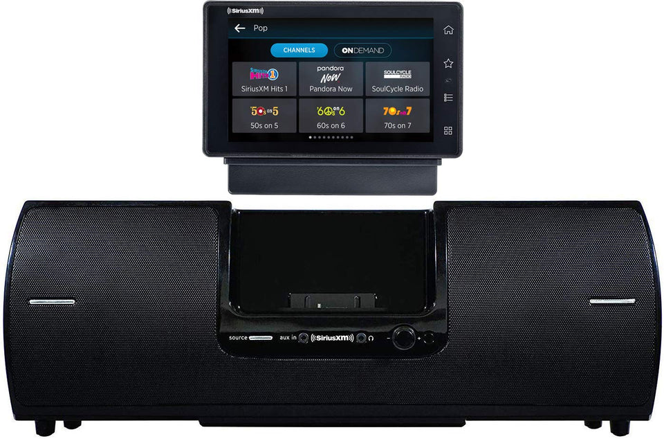 SiriusXM SXWB1V1 Tour Radio front view, compact for car and home listening.