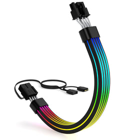 Sirlyr RGB PCIe cable with 360-degree lighting to enhance a dark build