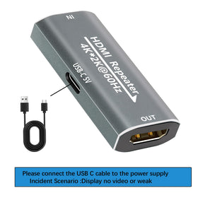 Distance-capability visuals show stable signal over long HDMI runs up to 100 feet.