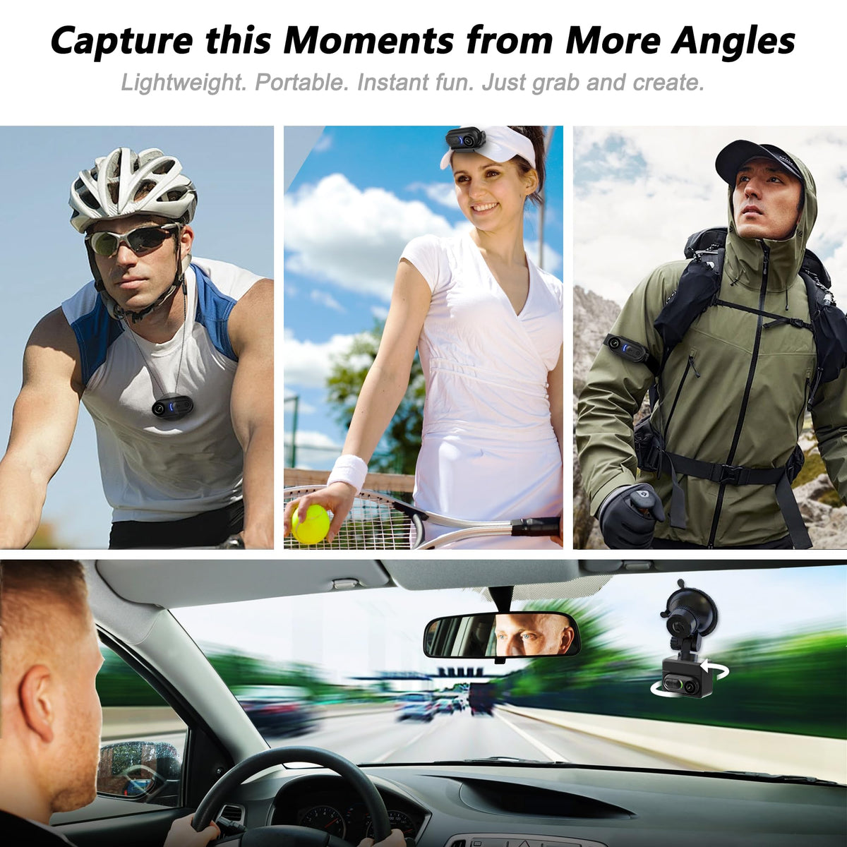 SixBondsCam 128GB built-in storage keeps hours of footage organized.