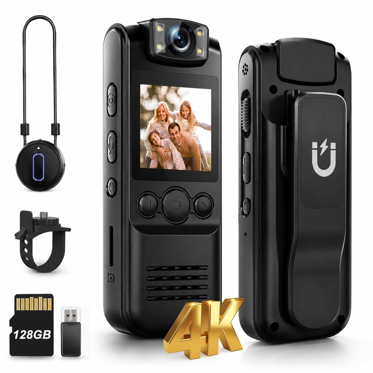 SixBondsCam 4K body camera with magnetic clip enabling hands-free recording while commuting.
