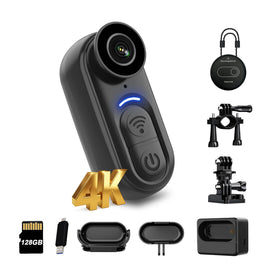 SixBondsCam 4K mini body camera front view for immersive POV footage.