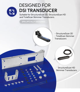 Sixcow bracket secures TotalScan Skimmer transducers for stable depths and consistent readings