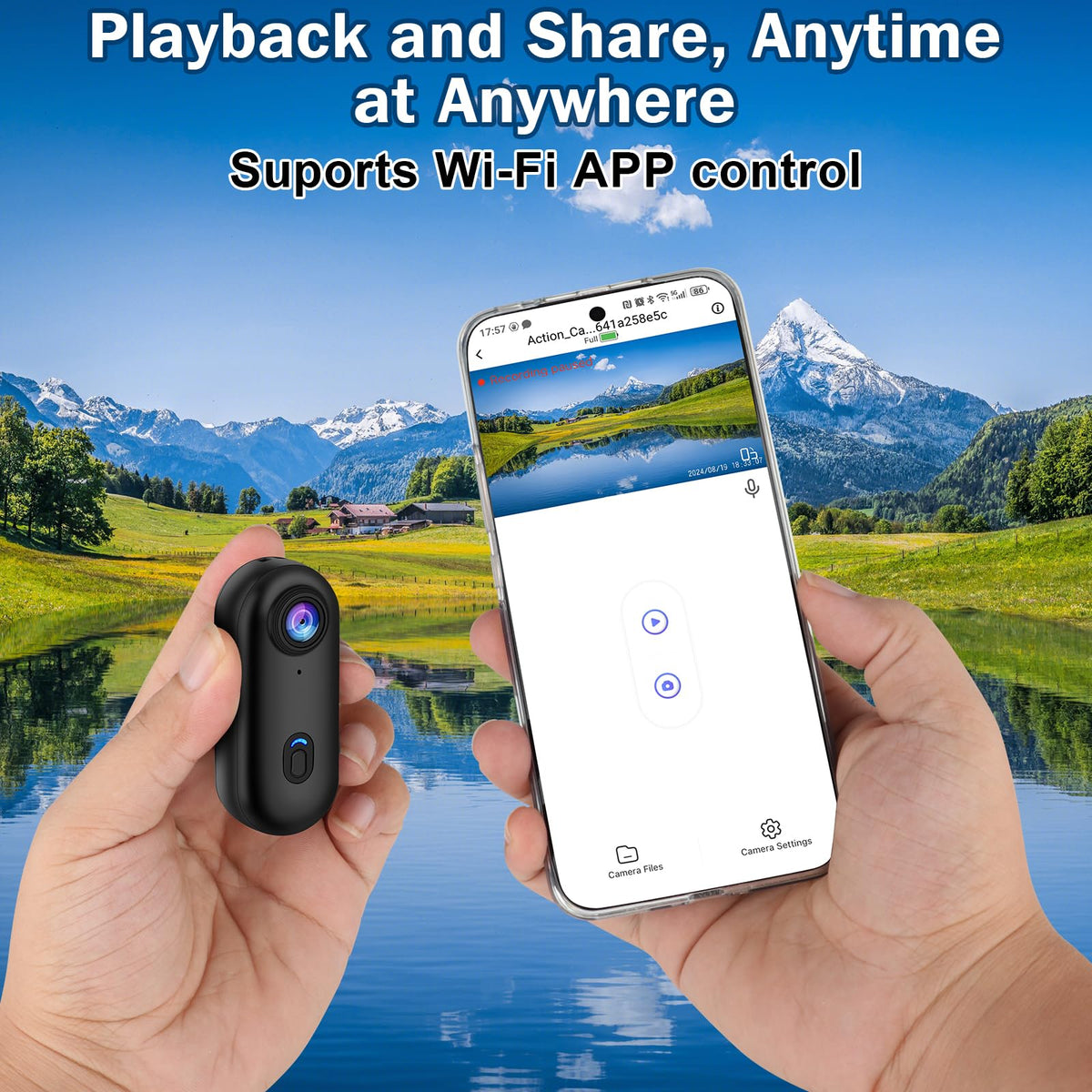 Sixmou i3 4K thumb camera helmet mount for stable on-helmet footage