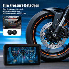 SIXTOP TPMS sensors attached to valve stem showing instant pressure alerts