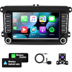 Sixwin 2G+64G Android car stereo dashboard view enhances VW in-car entertainment.