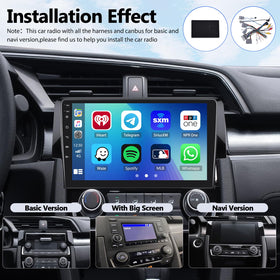 SixWIN Android 15 car stereo dashboard integration without gaps for Civic