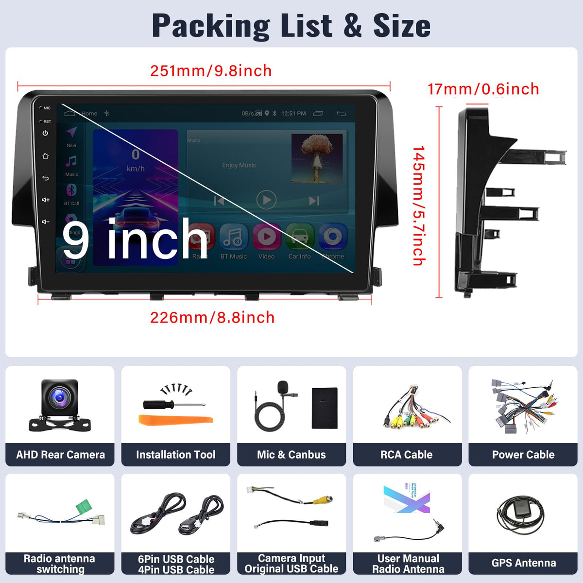 SixWIN Android 15 car stereo with factory backup camera support