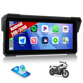 SixWIN Android CarPlay screen on motorcycle with 8.1-inch display and quick wireless pairing