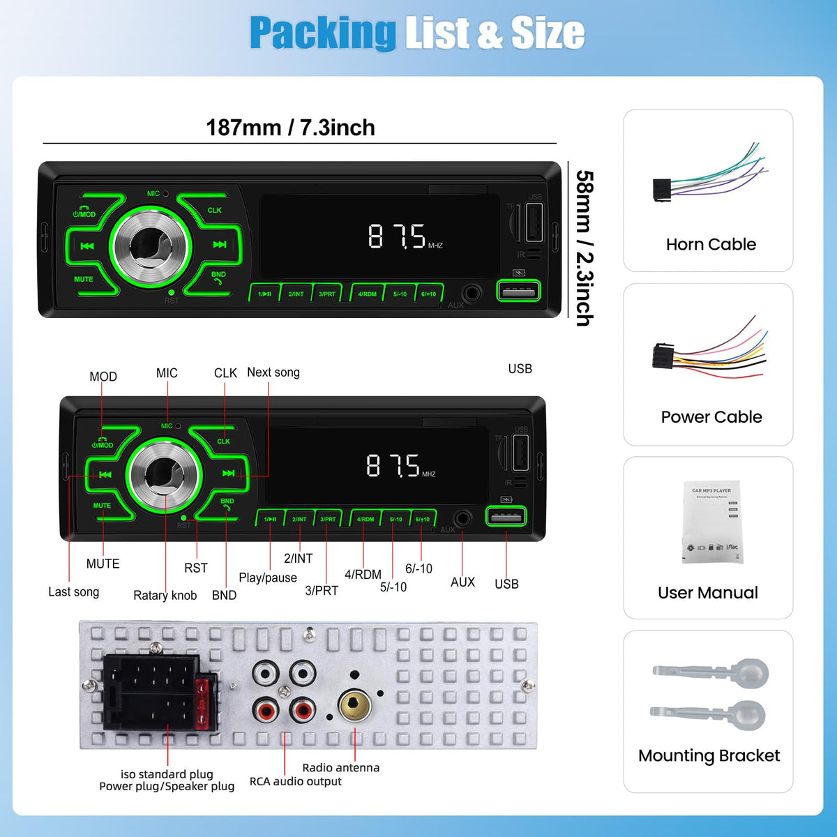 SIXWIN FM radio with 18 presets for quick access to updates.