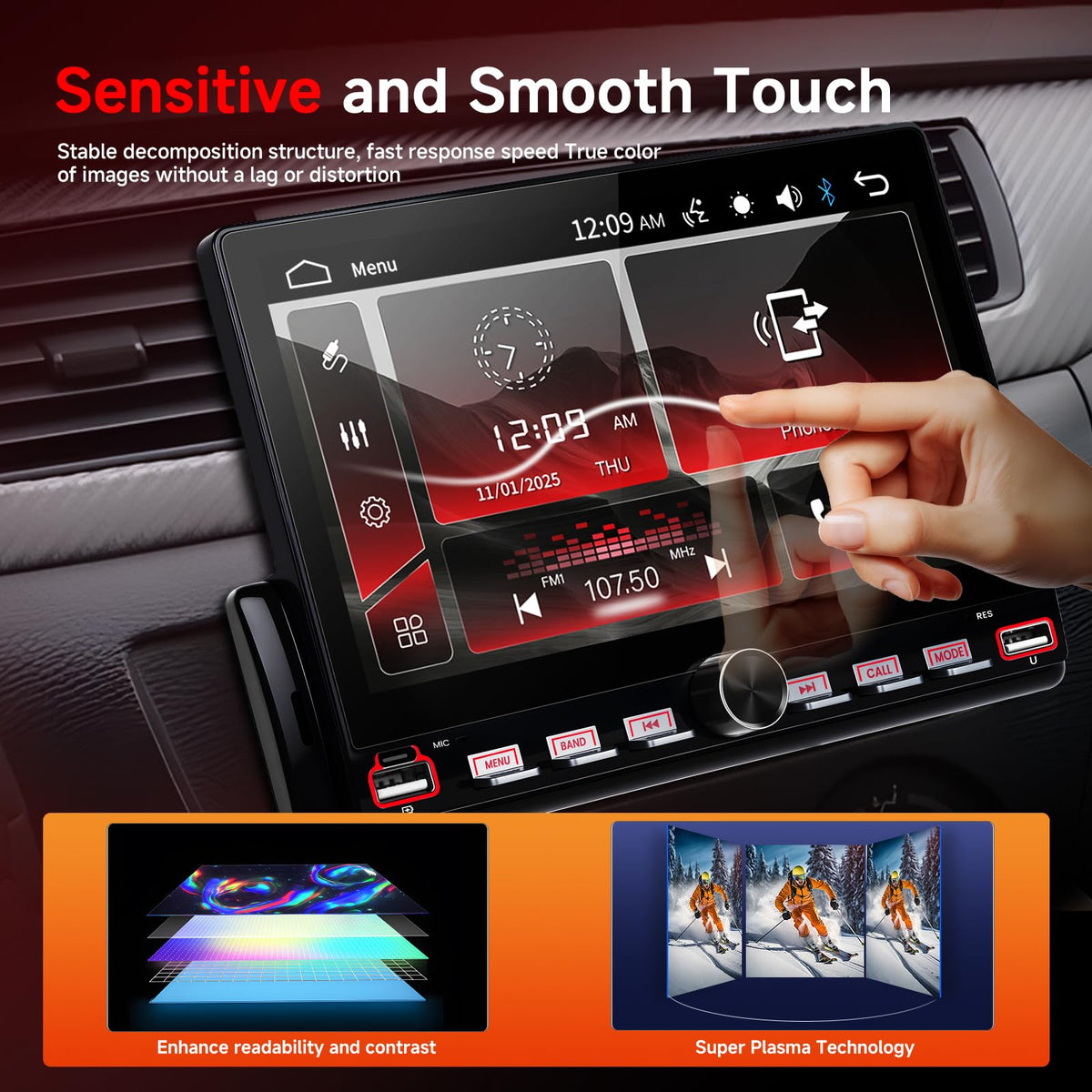 SIXWIN illuminated unit cycling seven colors to personalize car interior mood