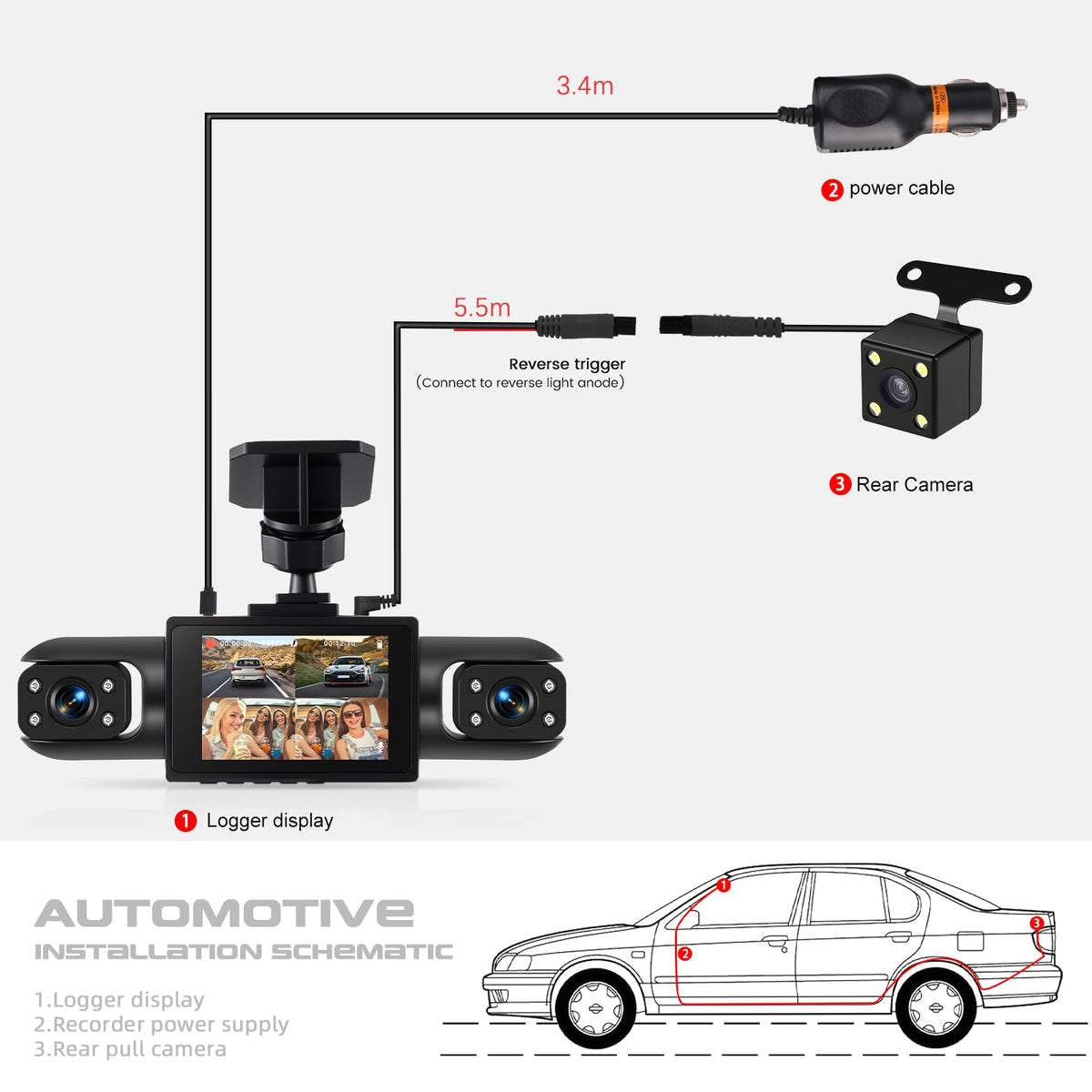 SIXWIN dash cam inside cabin camera records the vehicle interior for added security.