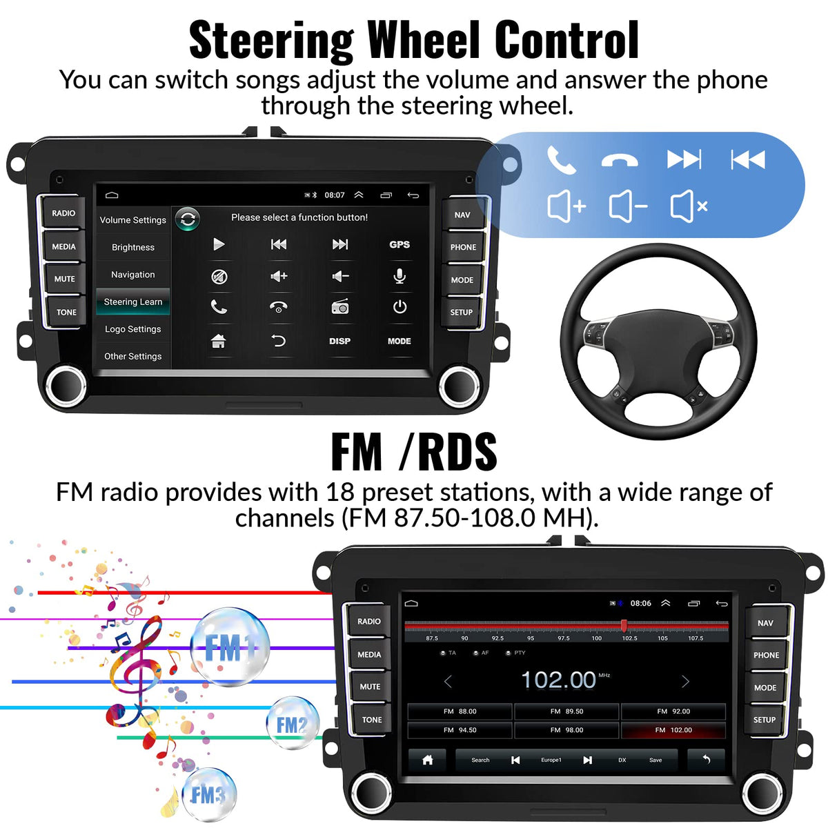 Sixwin external microphone included for clearer calls.