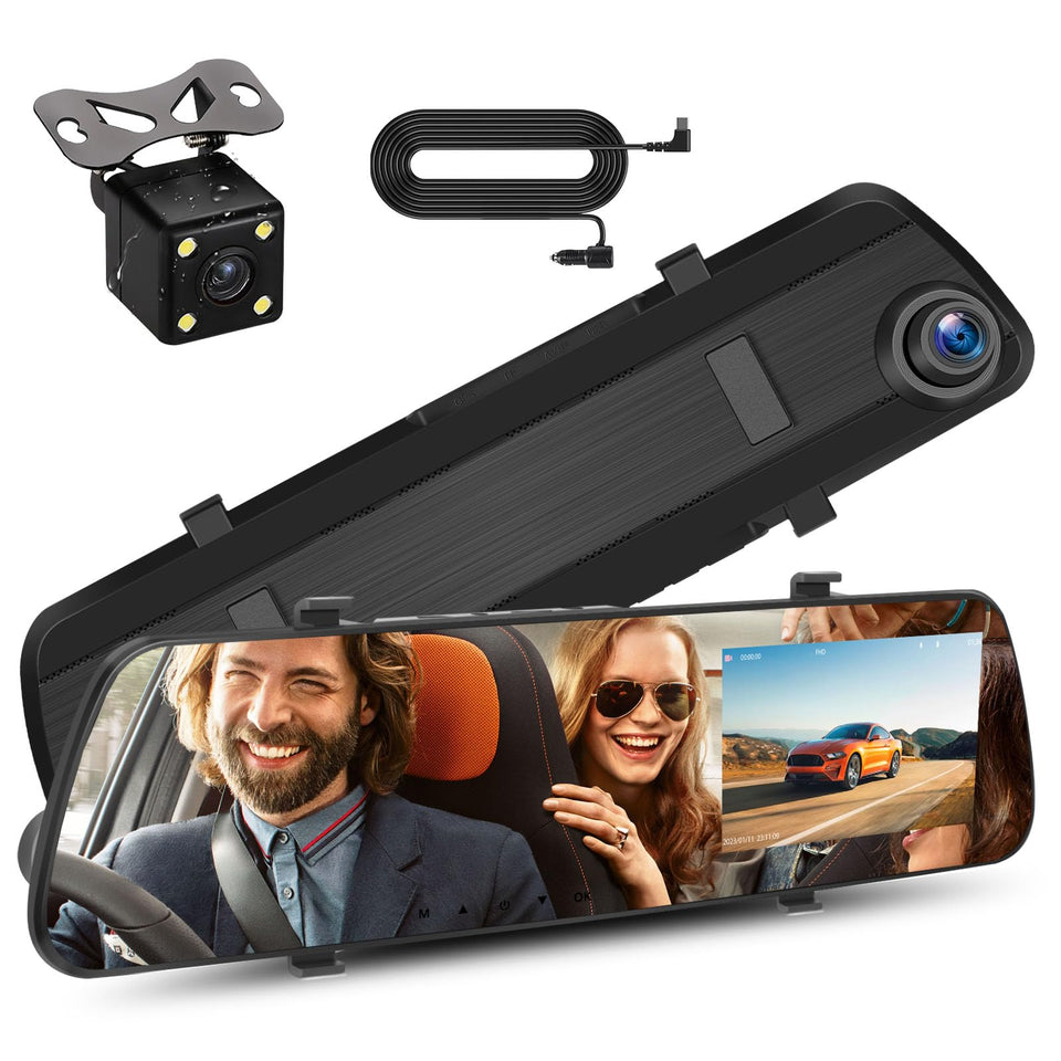 Sixwin mirror dash cam front camera view for clear daytime evidence.