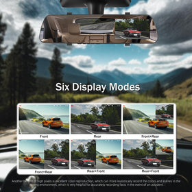 Sixwin mirror dash cam rear camera view aids safe reversing.
