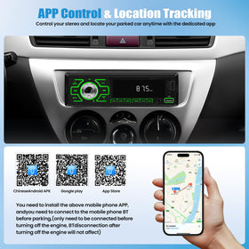 SIXWIN app-controlled 1 DIN stereo for remote car settings.