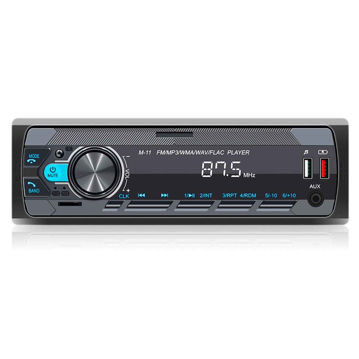 SIXWIN single din radio front panel with Bluetooth 5.0 for hands-free calling