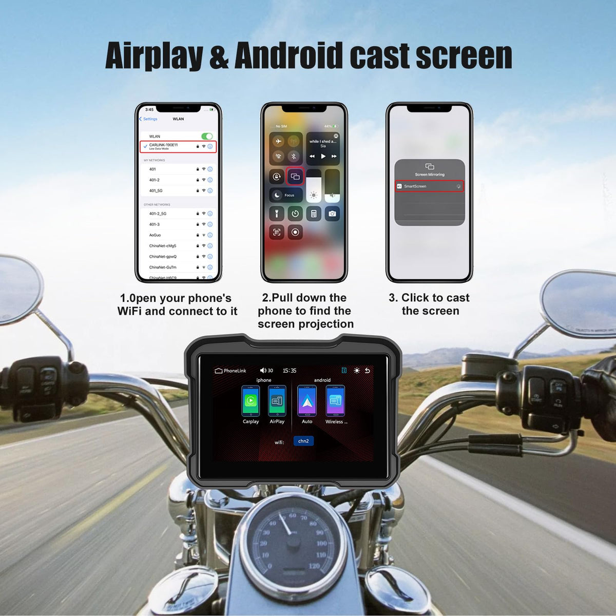 SIXWIN next to smartphone to show compact size and better visibility while riding