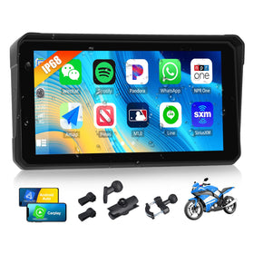 Sixwin wireless CarPlay motorcycle front view showing dashboard integration for safer rides