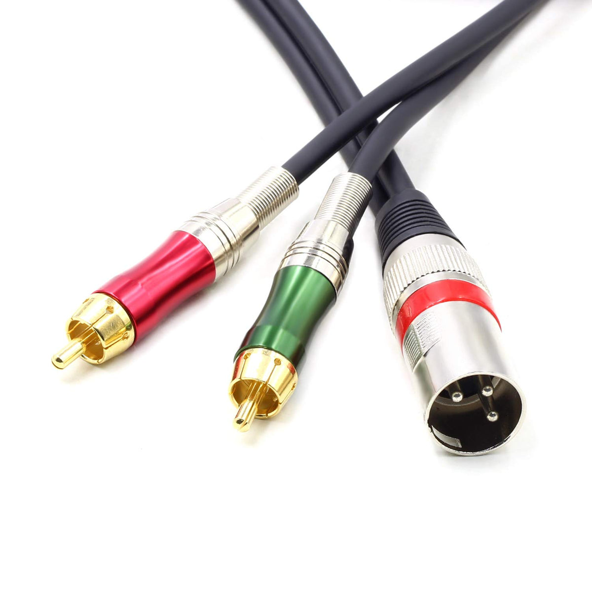 Aluminum XLR male connector on SiYear cable for reliable connections.