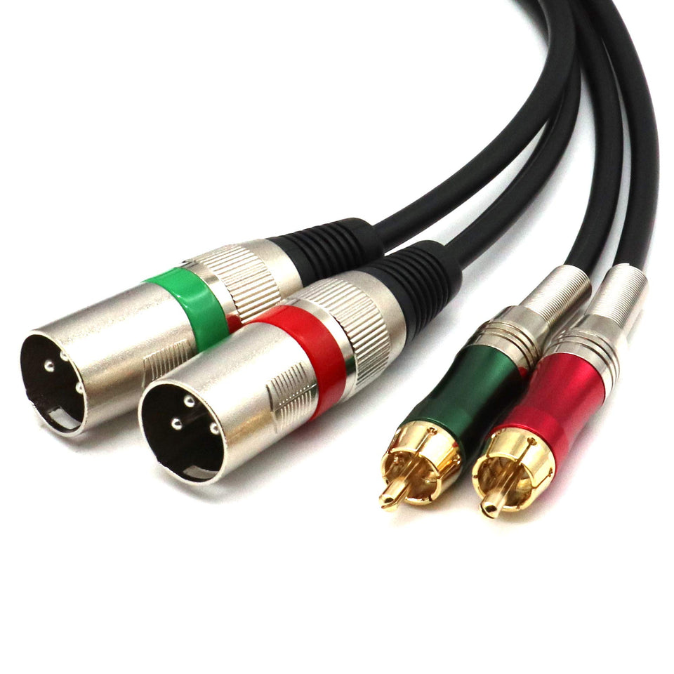 SiYear dual XLR to RCA cable shown with 5ft length for studio setup