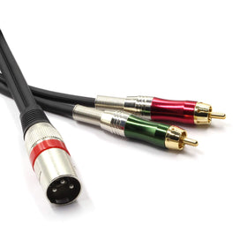 SiYear XLR to dual RCA ends with aluminum connectors for stage and studio use