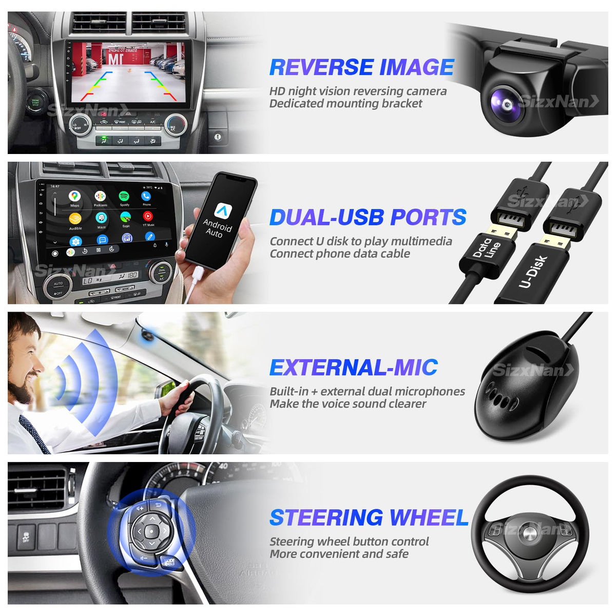 SizxNanv 8-core processor boosts responsive multimedia performance.