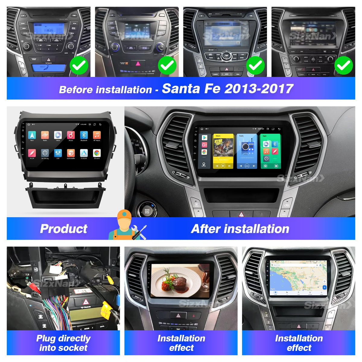 SizxNanv backup camera display supports safer parking with clear guidance.