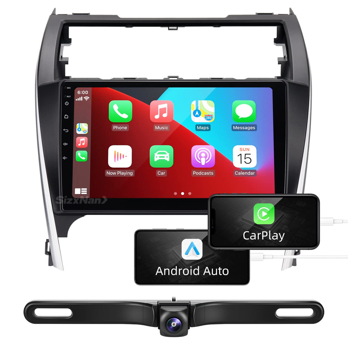 SizxNanv Camry head unit front view for easy access and improved dashboard aesthetics