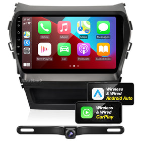 SizxNanv Santa Fe Android radio upgrade on a 9-inch display for hands-free navigation.