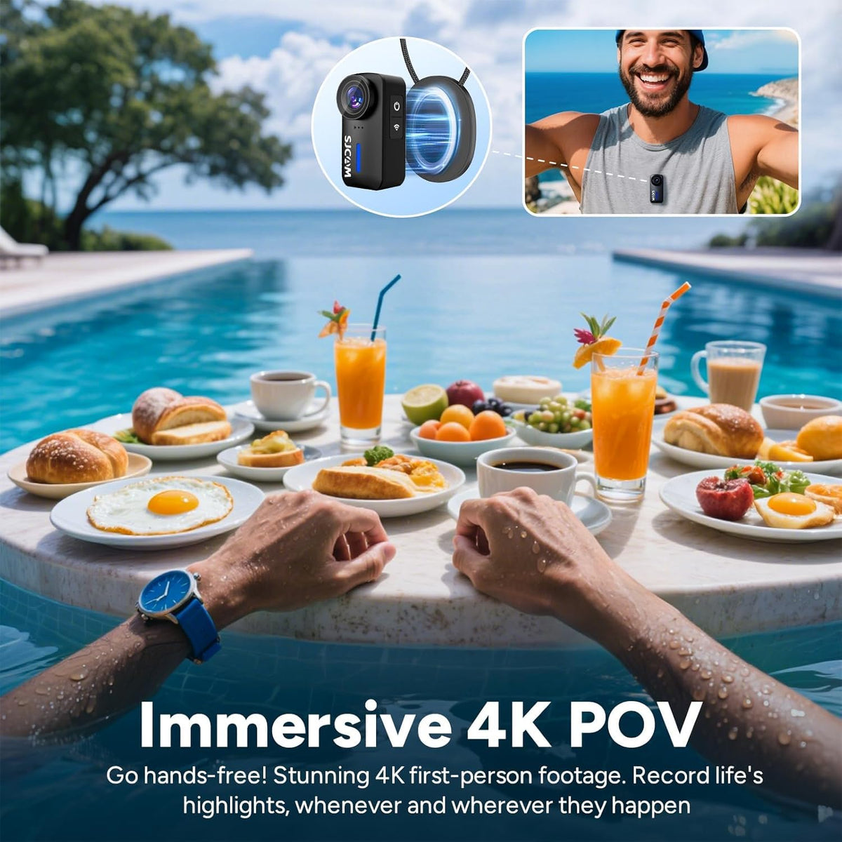 SJCAM C110 waterproof housing protects the camera up to 30 meters underwater