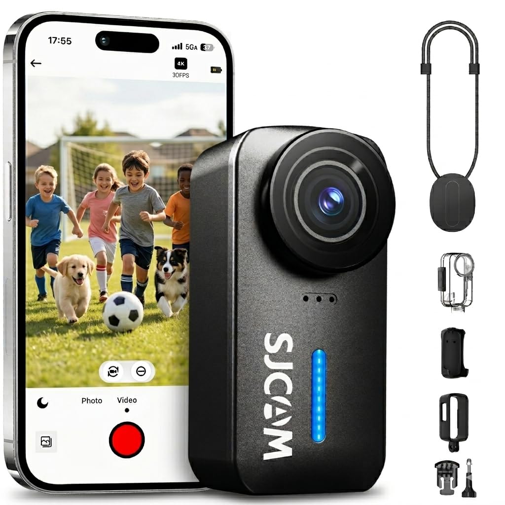 SJCAM C110Plus 4K wide-angle lens for immersive POV footage during cycling and travel.