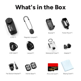 SJCAM C110Plus comprehensive accessory kit accelerates setup for all activities
