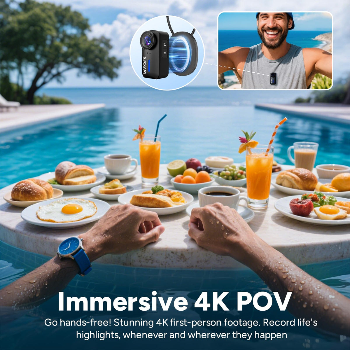SJCAM C110Plus built-in mic for clear vlog audio and narration.
