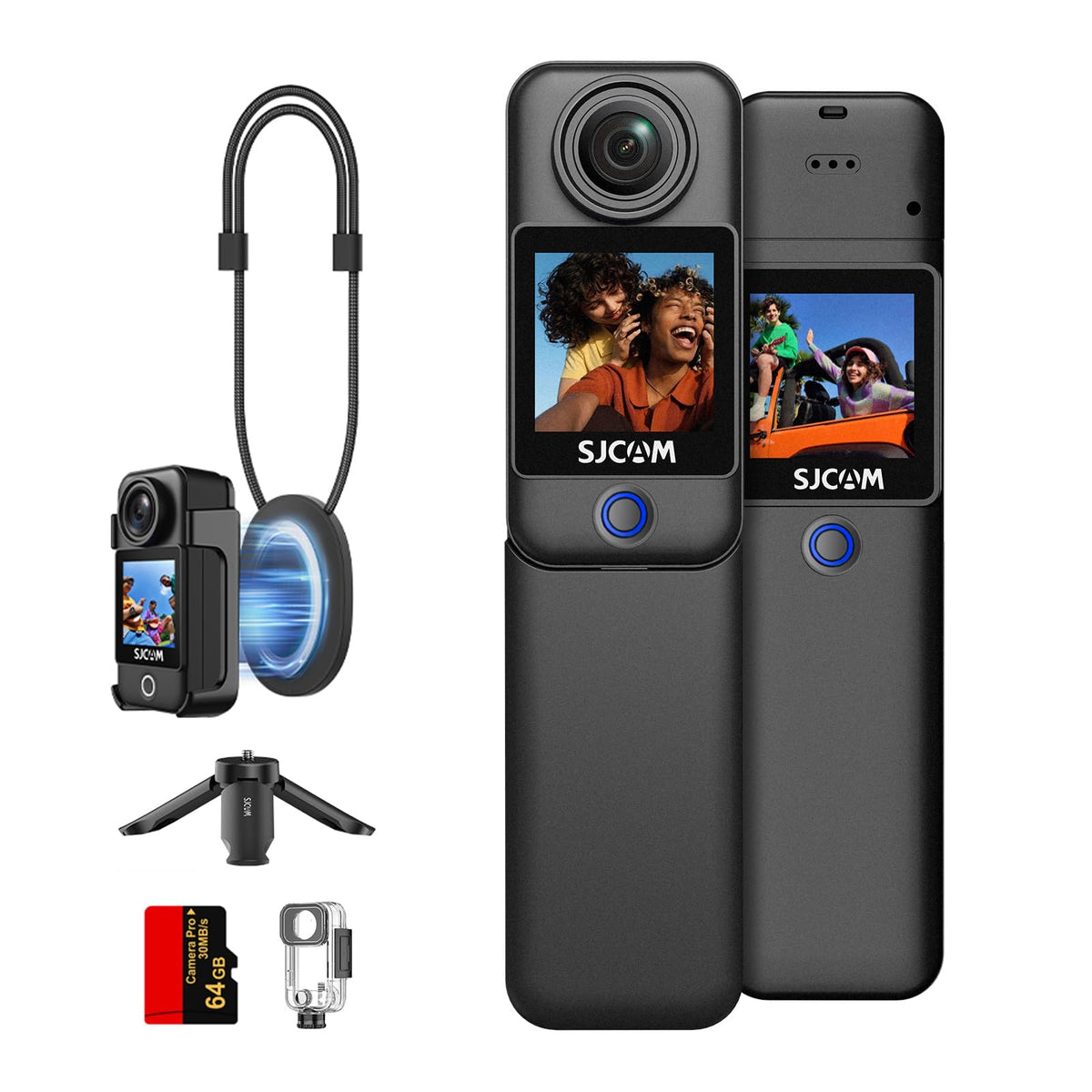 SJCAM C300 4K action camera front view for immersive travel footage.