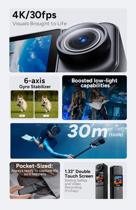 SJCAM C300 magnetic back clip attached to shirt for hands-free POV filming