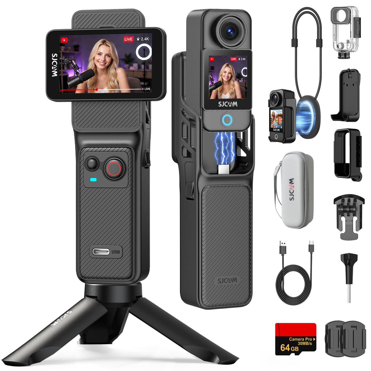 SJCAM C400 4K resolution video capture for crisp, detailed footage.