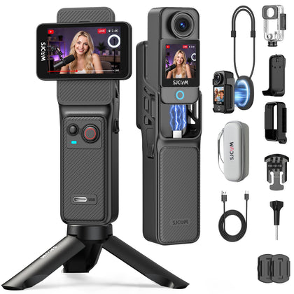 SJCAM C400 front view for immersive 4K vlogging on YouTube.