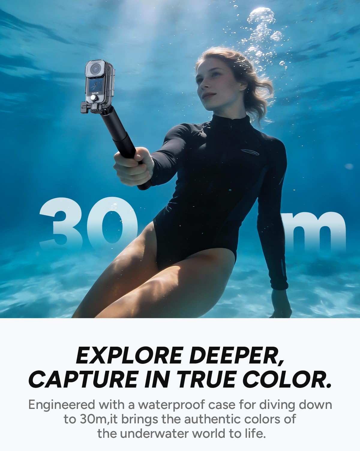 SJCAM C400 underwater performance up to 30 meters depth.