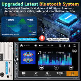 SJOYBRING 7in DIN head unit installation frames showing flexible dash fit